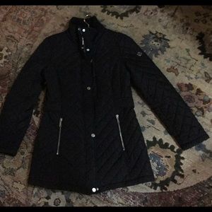 Calvin Klein black quilted coat